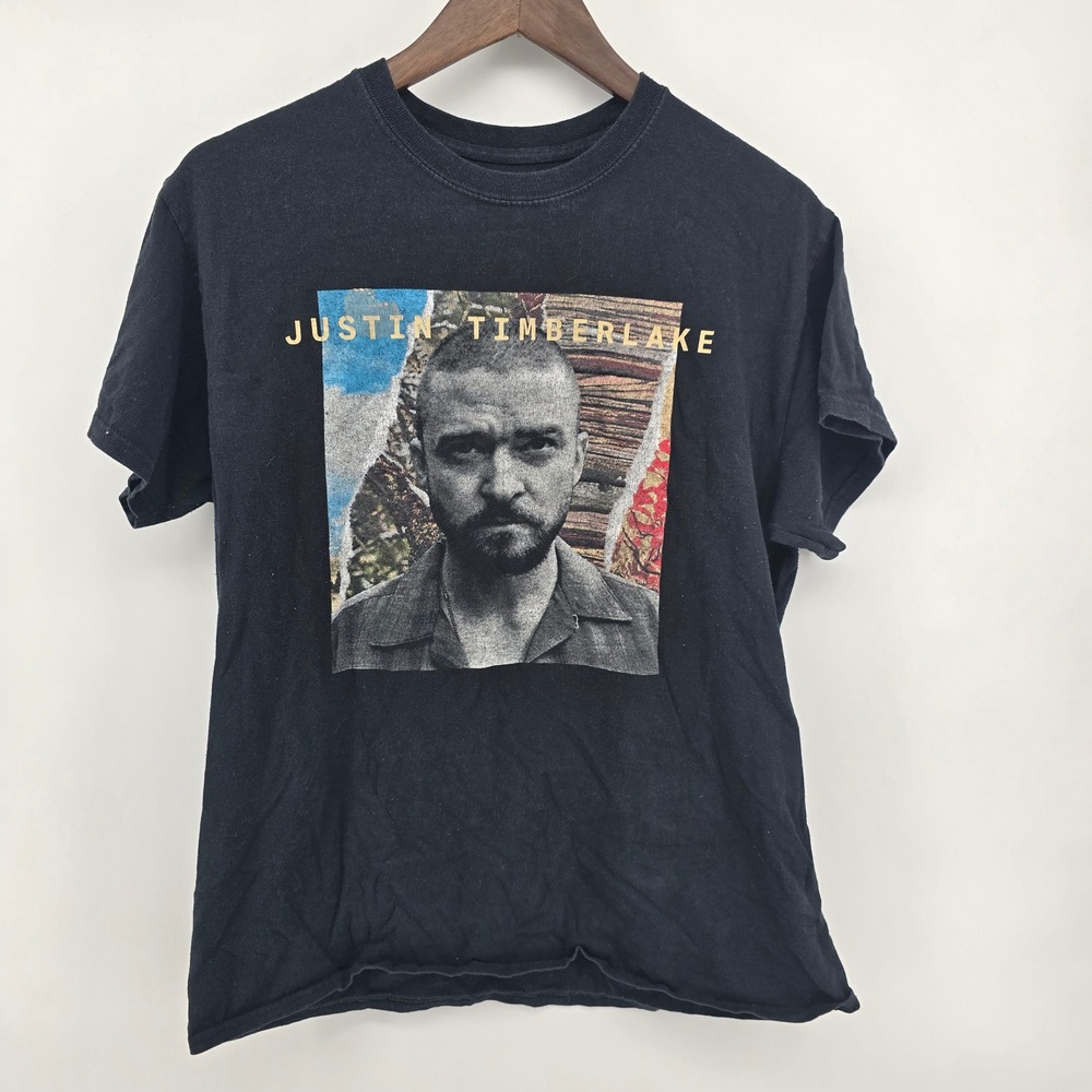 Justin Timberlake Man of the Woods Tour T-Shirt Mens Medium Black Concert Tee